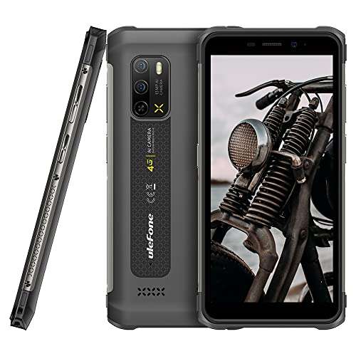 Ulefone Armor X10 Unlocked Rugged Phone Android 11 4GB + 32GB IP68 Waterproof Cell Phone, 13MP+5MP AI Camera, 5.45" HD+ Screen 5180mAh Battery Global 4G Unlocked Cell Phone OTG NFC GPS FM, Gray