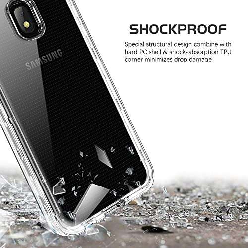 YINLAI Clear Case for Galaxy J7 2018/j7 Crown/J7 Aero/J7 Refine/J7 Star/J7V/J7V 2nd Gen,3 in 1 Heavy Duty Shockproof Protective Hybrid PC TPU Bumper Transparent Phone Cover for Samsung J72018,Crystal 2