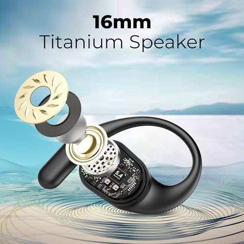 truke Newly Launched Buds Infinity Open Ear Wireless Earbuds with 70Hours of Playtime, 16mm Titanium Speaker, Quad Mic PureVoice™ ENC for Clear Calls, Dual Pairing, Fast Charging OWS - Jet Black 5