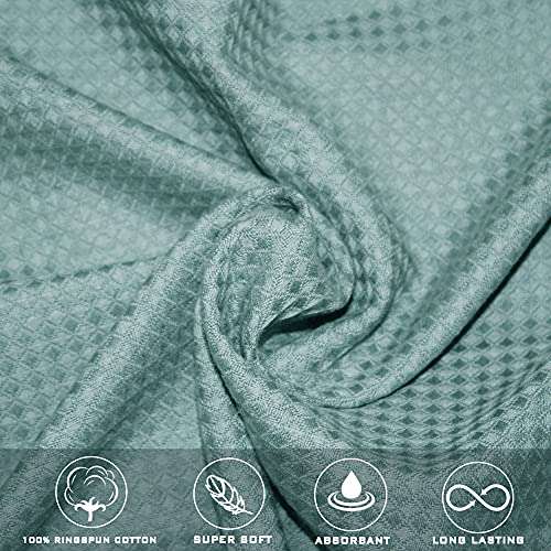 Amazon brand - Umi Classic Waffle Kitchen Dish Towels(15"x25",4-Pack, Turquoise) 3