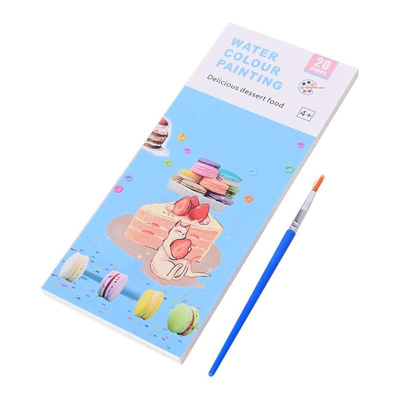 Sassyvilla Watercolor Painting Books for Beginners, Pocket Painting Book 20 Sheet with 1 Paint Brush,Painting Fun Activity Books for Kids and Children, Watercolor Magic Paint Book 3