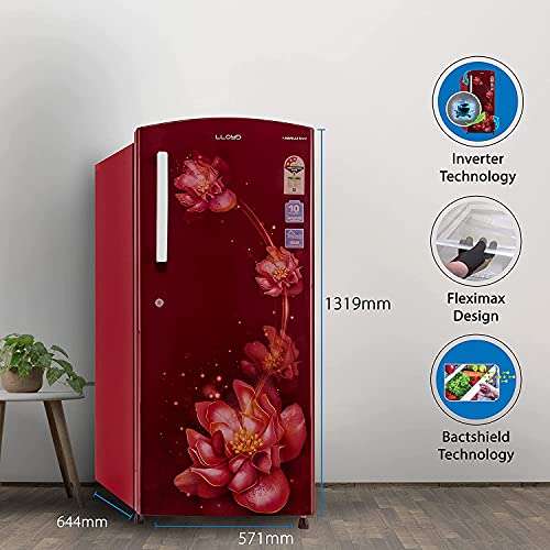 Havells-Lloyd 225 L 3 Star Inverter Direct Cool Single Door Refrigerator (GLDF243SSWT2PB Stellata Wine, 2022 Model) 2