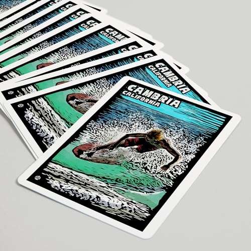 Lantern Press Cambria, California, Skimboard, Scratchboard (52 Playing Cards, Poker Size Card Deck with Jokers) 5