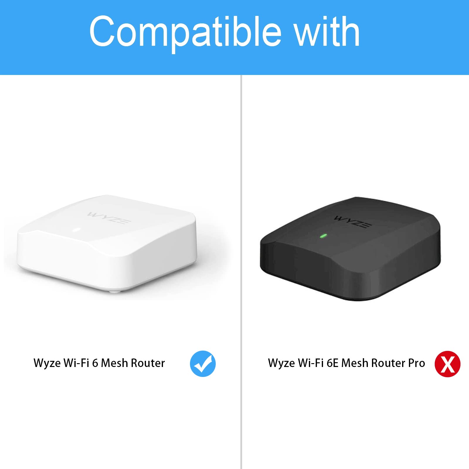 OkeMeeo Adhesive Wall Mount for Wyze AX3000 Dual-Band Wi-Fi 6 Mesh Router System No Dril Holder (1 Pack, Router not Included) 3