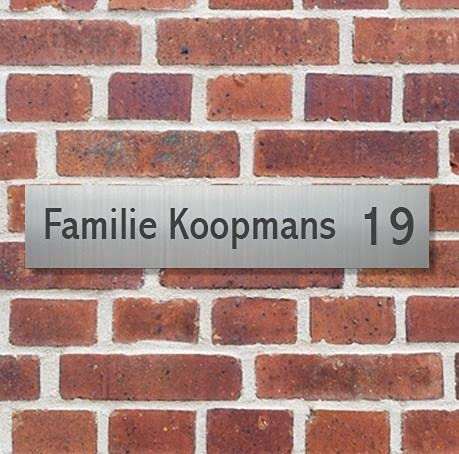 SIGNOOGLE® Customized Personalized Acrylic Laminated Name Plate Board Design For House Home Office Entrance Outsides Outdoor Rooms Latest Black Silver 4 x 24 Inch 1