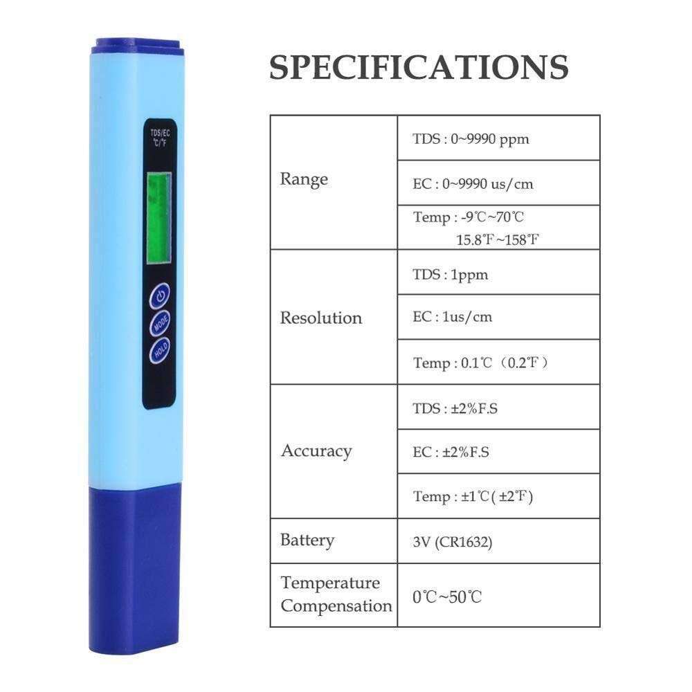 ZUQIEE PH Meter Precise Instrument Portable High-Precision Ec/Tds/Temperature 3 in 1 Water Quality Analyzer Backlight Digital EC-936 Conductivity Meter 2