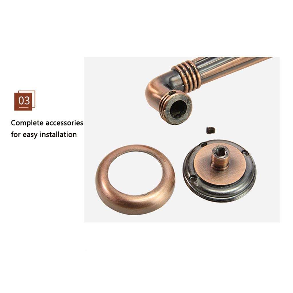 YI-LIGHT Surface Mounted Door Handle, Door Lever Metal Door Fire-Proof Door Wooden Door Security Door Door Hardware Door Handle (Color : Brass) 5