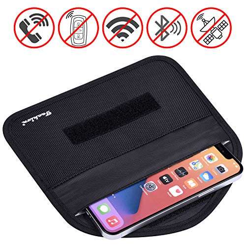 Techion Signal Blocking Bag, 2 Pack RFID Faraday Bag Shield Pouch Cage Box Wallet Case for Cell Phone and Car Key FOB, Privacy Protection, Anti-Hacking - Black & Hot Pink 3