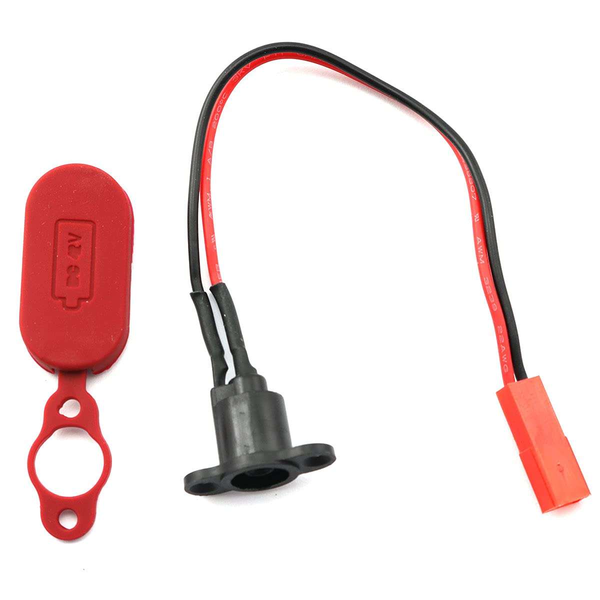 LQ Industrial 17cm/6.7Inch Charging Port Wire with Silicone Waterproof Cover for M365 Electric Bike 5