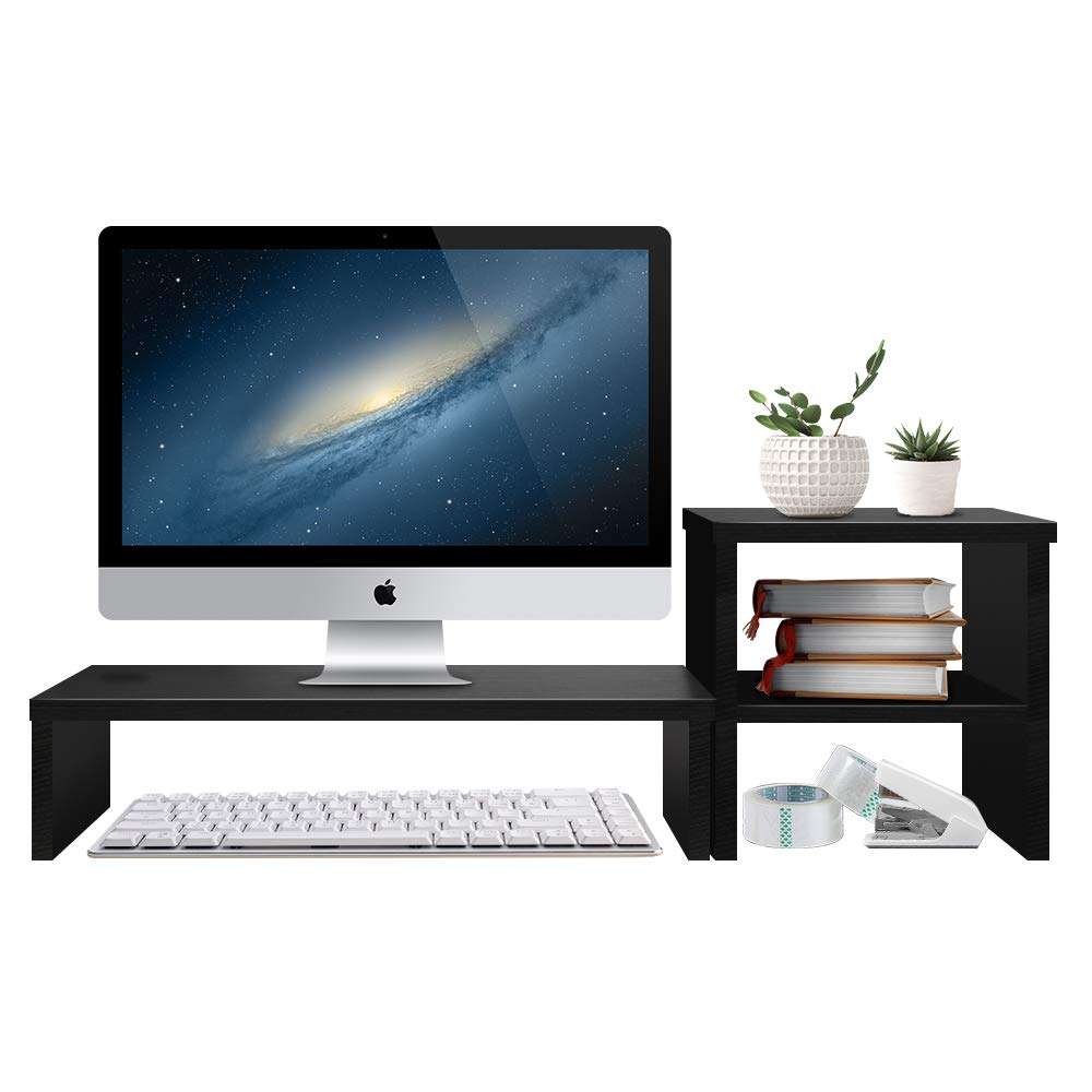 SUMGOTT Computer Monitor Stand with 2 Tiers and Desk Organizer Stand Storage Shelf, Desktop Screen Stand for Laptop, Bookshelf and Keyboard, Monitor Riser Printer Stand for Home, Office, School … 1