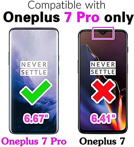 Asuwish Compatible with OnePlus 7 Pro Wallet Case Tempered Glass Screen Protector Flip Cover Card Holder Cell Accessories Phone Cases for OnePlus7Pro 5G One Plus 1+7 1Plus OnePlus7 One+ 1 + Black 2