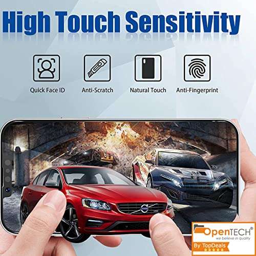OpenTech Military-Grade Tempered Glass Screen Protector Compatible For Iphone 13 Pro Max / 14 Plus With Edge To Edge Coverage And Easy Installation Kit (6.7 Inches) for Smartphone 5