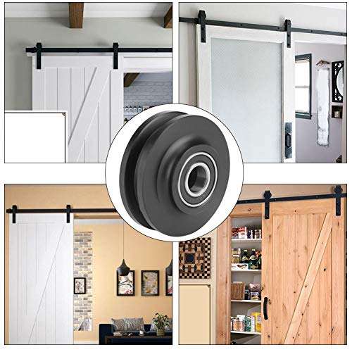 Sliding Barn Door Wheel, 2Pcs Hardware Hangers Rollers Silent Closet Cabinet Window Pulley Roller for Cabinet Window Home Use 2.75x1.34x0.59in 2