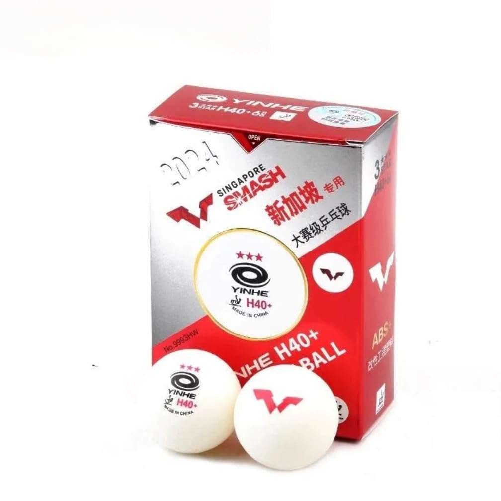Ppbigu Yinhe/Galaxy 6pcs New Material H40+ 3-Star WTT Pingpong Balls, 2024 Singapore Grand Slam Table Tennis Balls, Seamed ABS ITTF Aproved Table Tennis Racket Ball (1-Pack-6-Balls) 1