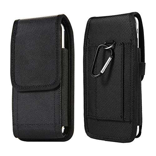 Universal Nylon Large Cell Phone Case Belt Holster Holder Pouch for Samsung Galaxy A10S A11 A30S A31 A51 S21+ S20 FE S20+ S10 Plus, iPhone 12 11 Pro Max / XS Max 8 Plus LG V50 V40 G8S ThinQ Stylo 5 1