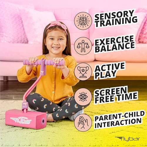 Flybar My First Foam Pogo Jumper for Kids Fun and Safe Pogo Stick for Toddlers, Durable Foam and Bungee Jumper for Ages 3 and up, Supports up to 250lbs (Pink) 3