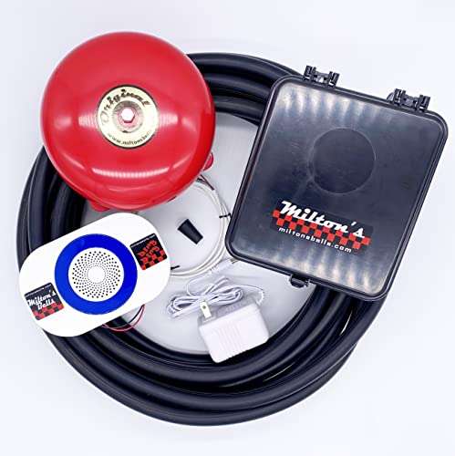 Milton’s Bells Long-Range Driveway Alarm - Wireless Original Bell and Chime Kit with 25' Hose 1