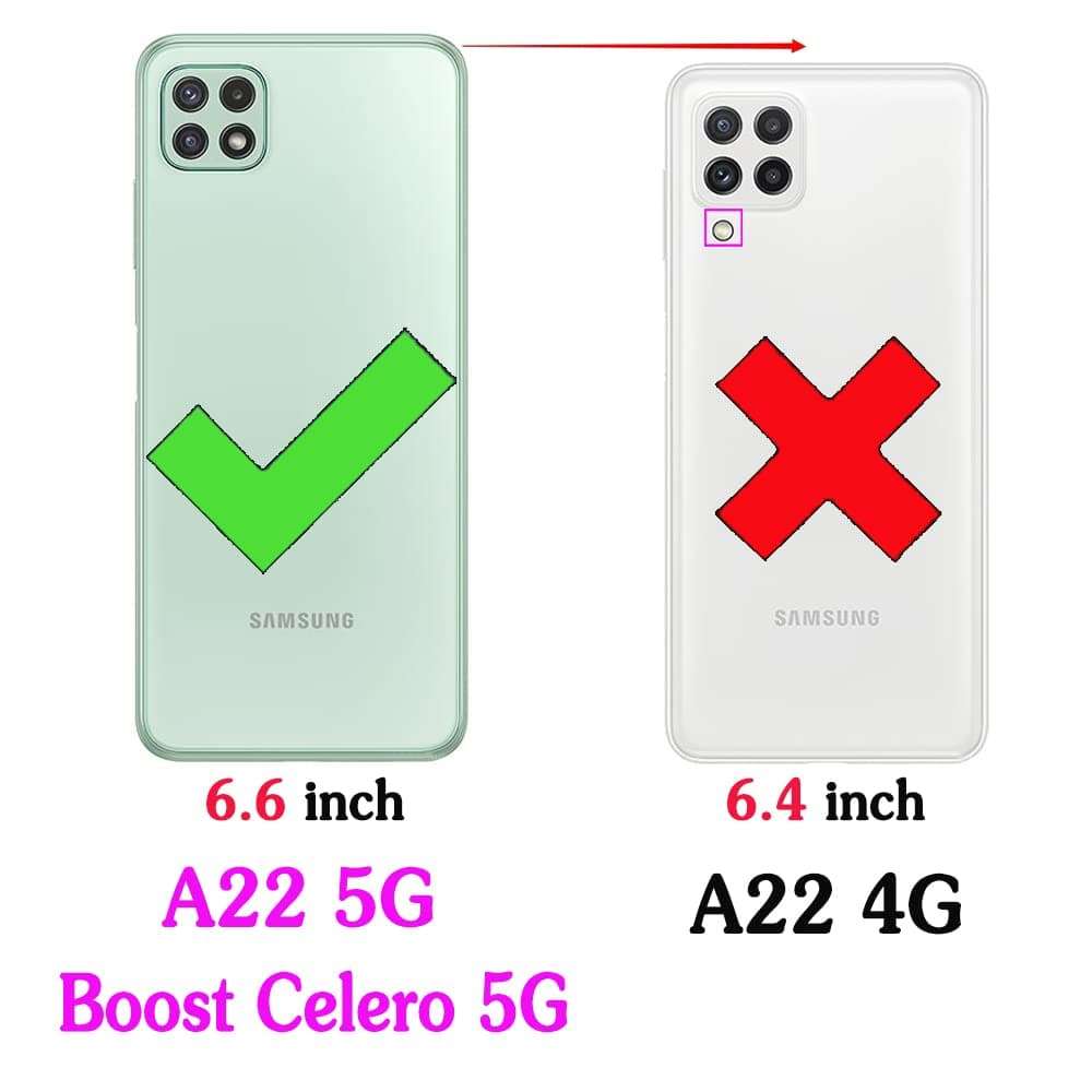 Furiet Wallet Case for Samsung Galaxy A22 5G with Wrist Strap and Shoulder Strap Card Holder Stand Flip Stylish PU Leather 7 Card Slots RFID Blocking Phone Cover for A 22 22A A22s G5 Women Girls Pink 3