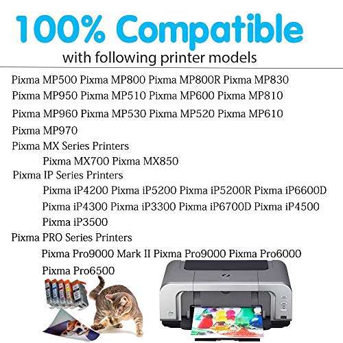 Tuobo Compatible PGI5 CLI8 PGI-5 CLI-8 Ink Cartridge Replacement for Canon PIXMA iP3300 iP4200 iP4300 iP4500 iX5000 MP500 MP510 MP530 MP800 MP800R MP810 Printer (2 Sets) 2