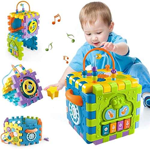 MiniFAIRY Activity Cube - Baby Toys 6-12 Months, Music & Light Up, Montessori Toys for 1-3 Years Old Boys & Girls 1
