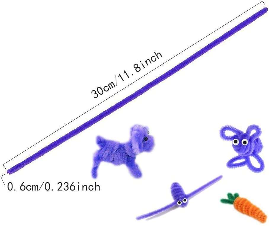 450 Pcs Pipe Cleaners, Which Includes 100Pcs Pipe Cleaners Craft,150Pcs Googly Eyes Self Adhesive and 200Pcs Pompoms for Arts and Crafts for Kids Ages 8-12 3