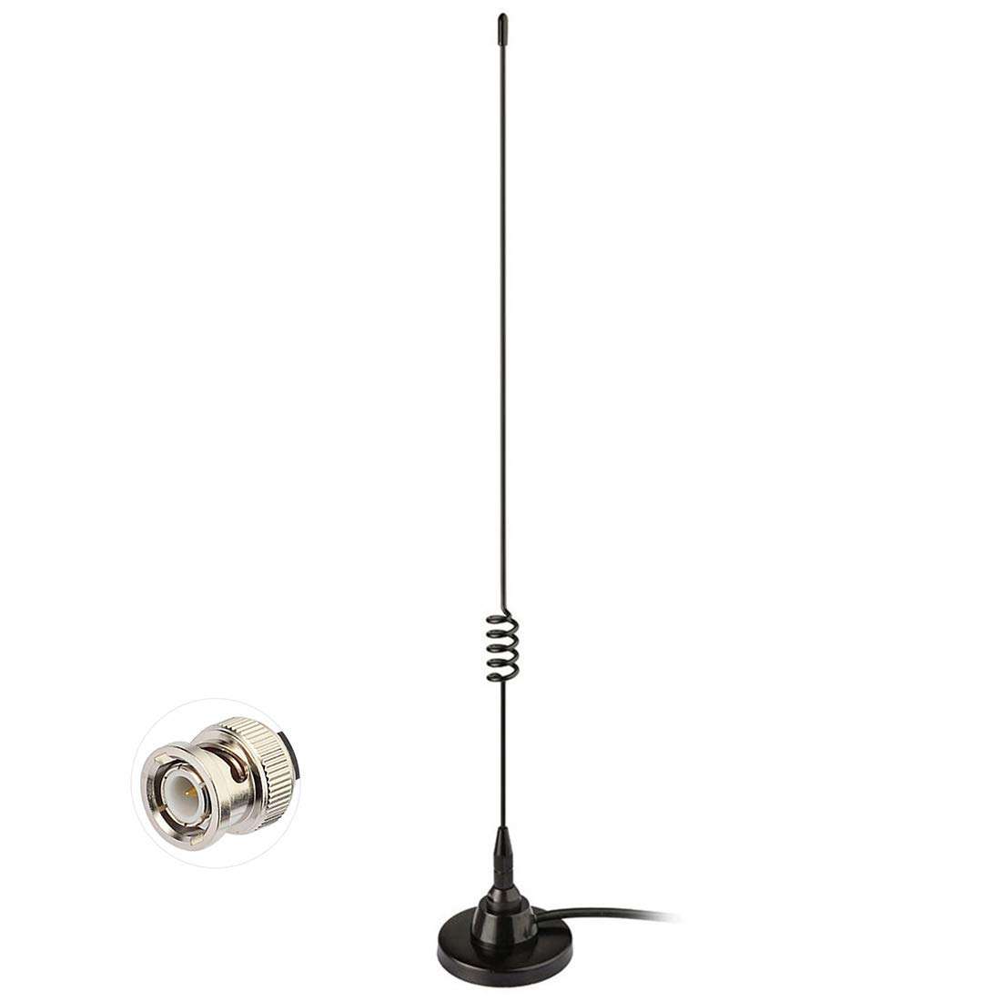 Bingfu HF VHF UHF Ham Amateur Mobile Radio Police Scanner Antenna Magnetic Base BNC Male Compatible with Uniden Bearcat Whistler Radio Shack Police Scanner 4
