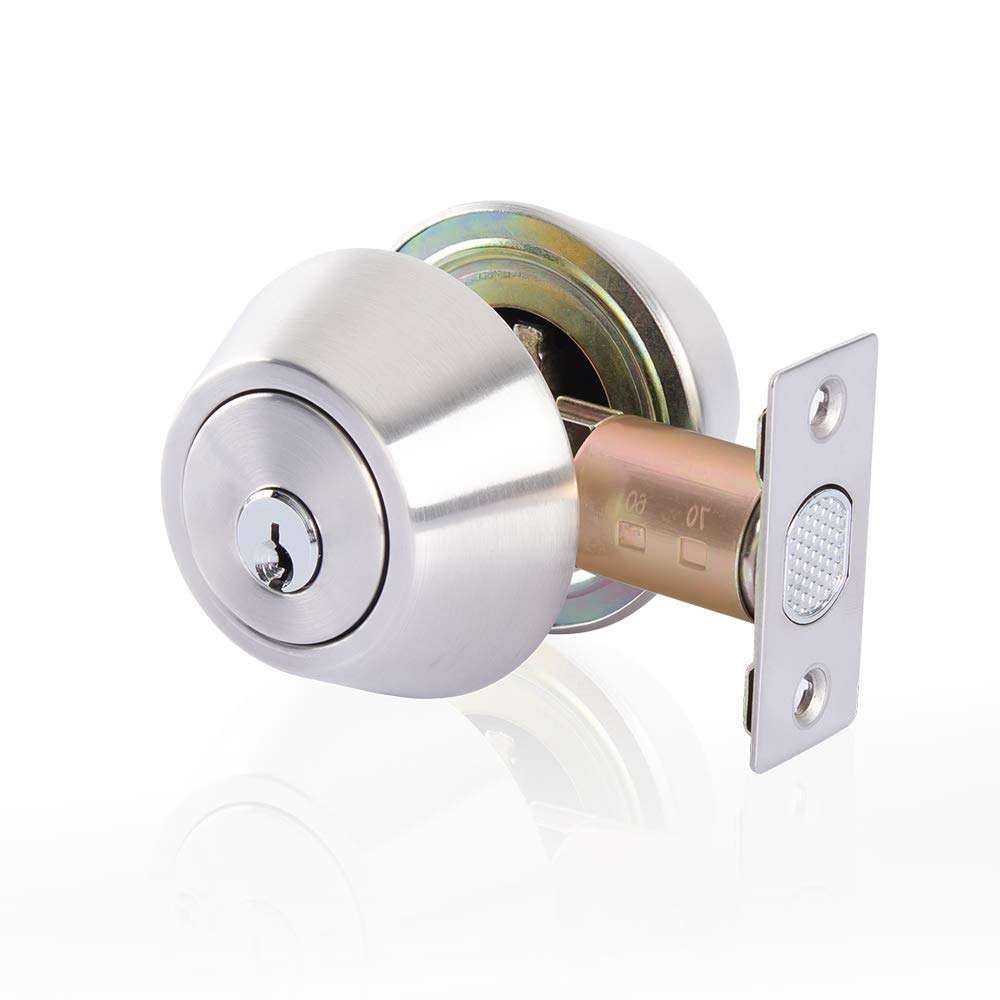 Single Cylinder Deadbolt Dead Bolt - Keyed Dead Bolt for Doors,Entry Door Lock with Key One Side，Stainless Steel Dead Bolt Locks for Exterior Doors,Rotation of The Inner.(Silver, Single Cylinder) 1