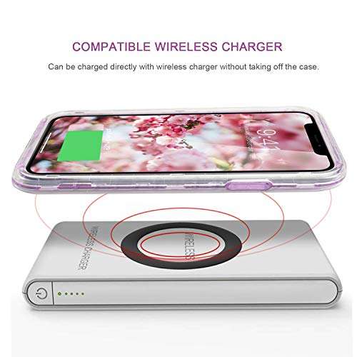 WATACHE for Samsung Galaxy Z Flip 6 Case, Bling Glitter Flip Case for Girls Women, Cute Shiny Sparkle Shockproof Cover Protective Phone Case for Galaxy Flip 6 Phone Case Cover 2024 5G(Purple) 6