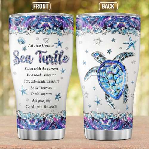 ZAOCHIN Sea Turtle Coffee Tumbler 30 Oz Travel Mug With Lid Christmas Gifts For Women 2