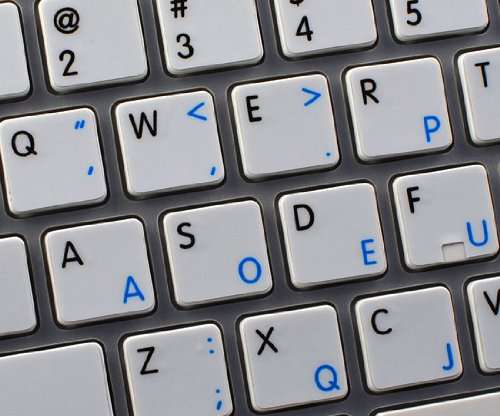 Apple NS Dvorak - English Non-Transparent Keyboard Decals Black OR White Background for Desktop, Laptop and Notebook (White Background) 5