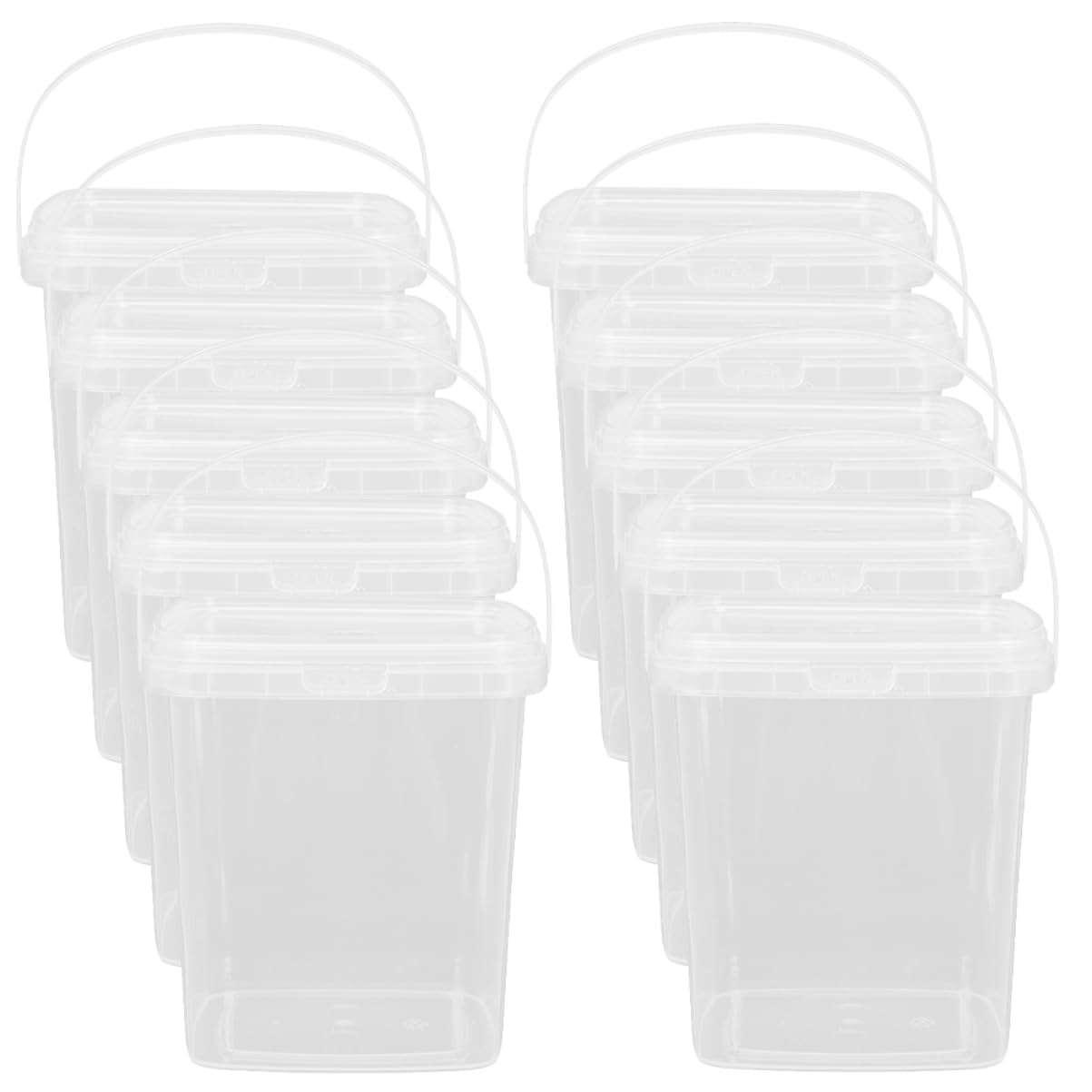 CRILSTYLEO Square Ice Cream Bucket Homemade Food Buckets Ice Cream Bucket Set with Lid 300ml Mini Ice Cream Buckets Storage Containers Bulk Ice Cream Containers