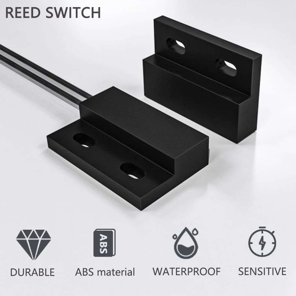 Magnetic Reed Switch,Normally Closed NC Waterproof Magnetic Switch,Micro Alarm Reed Switch 10W 100v 0.5A Magnetic Door Sensor Switch to DC 5V 12V 24V Lights（2 Pack） 6