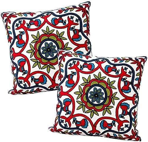 FIDROX Comfortable Soft Big Embroidery Cushion Cover Case Pillowcases Decorative Square Throw Pillow Case Protectors for Home Decorating Bedroom Living Room Pack of 1 5