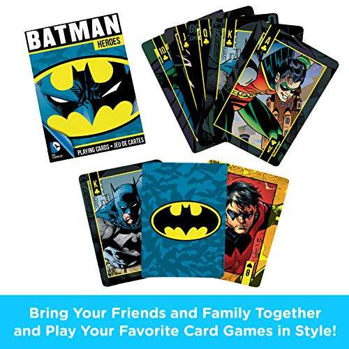 AQUARIUS DC Comics Batman Playing Cards - Batman Themed Deck of Cards for Your Favorite Card Games - Officially Licensed DC Comics Batman Merchandise & Collectibles - Poker Size 2