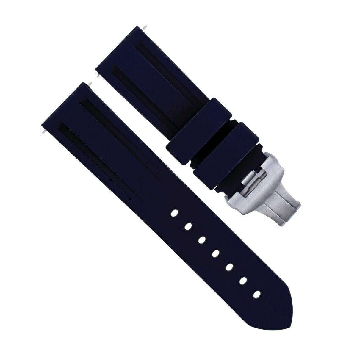 Ewatchparts 22mm - 24mm Rubber Diver Watch Band Strap Compatible With Panerai GMT Marina Luminor Radiomir 5