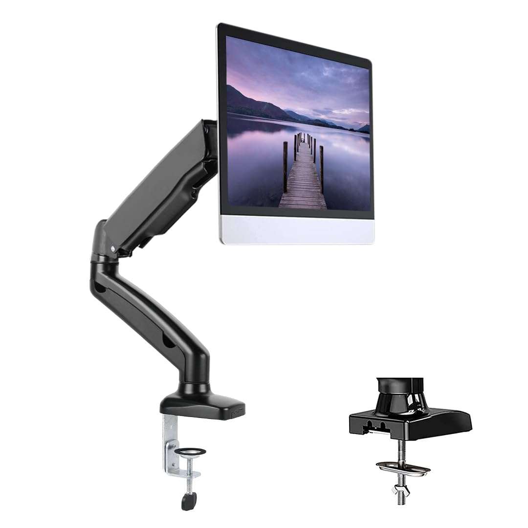 SUPRHOME Monitor Stand With 360° Rotation (One-Year Warranty) Gaming Room Setup | Monitor Arm Desk Mount With Gas Spring Technology | Riser Stand For Desk | Organize & Elevate Your Workspace 1