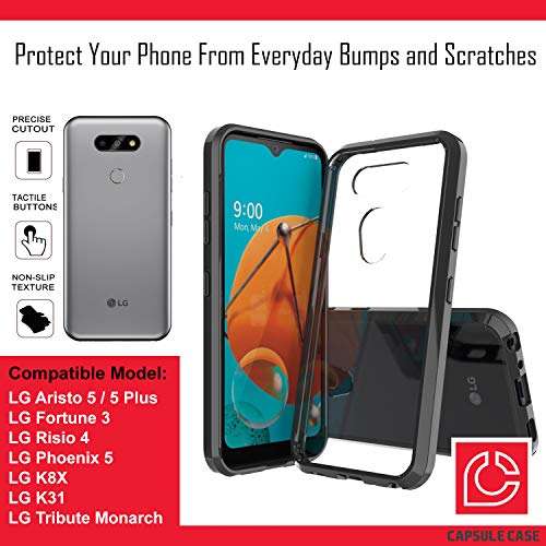 Moriko Case Compatible with LG K31 [Hybrid Gel Design Slim Thin Fit Soft Grip Black Case Protective Cover] LG K31 Spectrum Mobile Phone (Leopard) 3