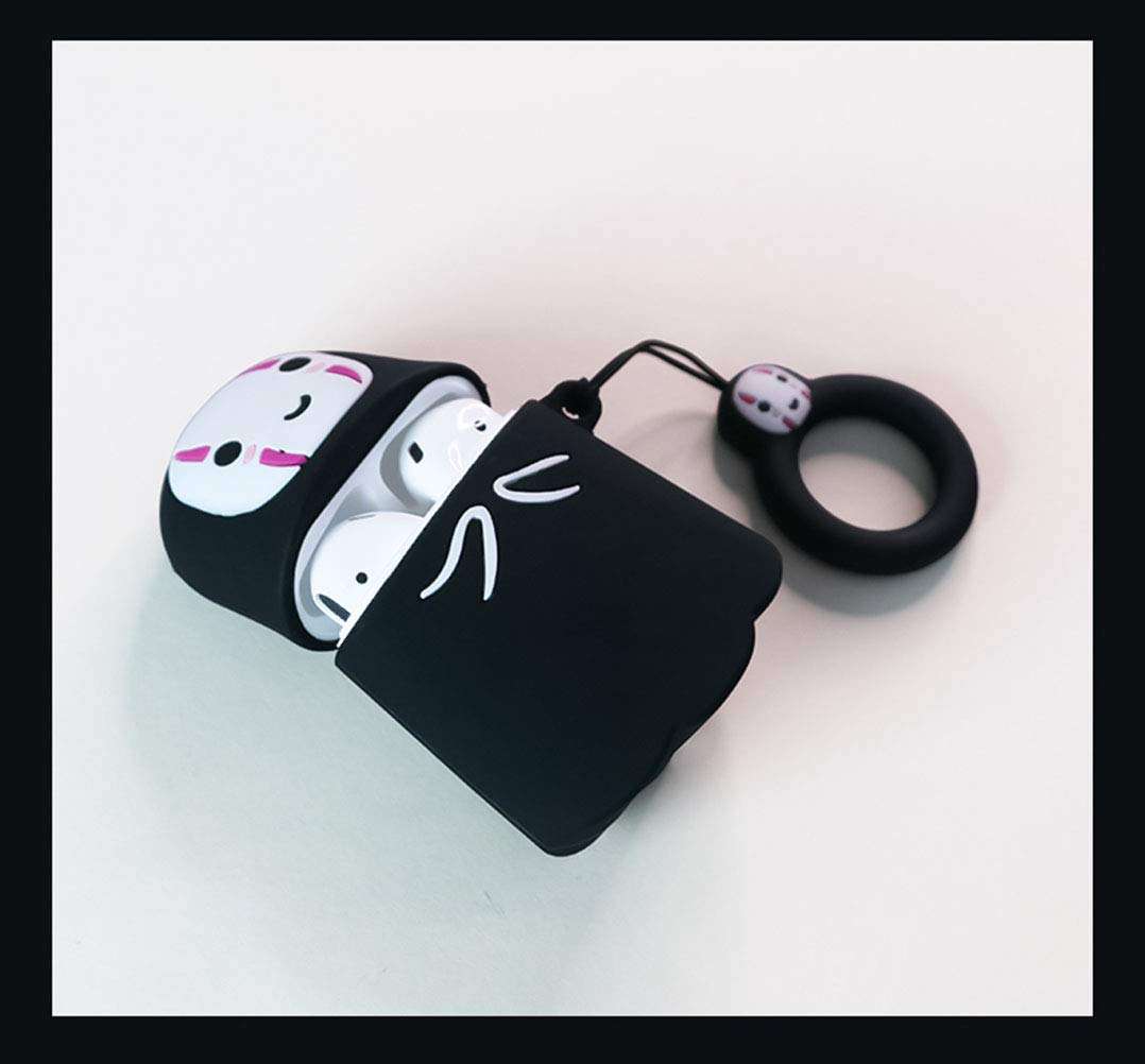 Airpods Case,New Spirited Away Kaonashi Case for Airpods 1&2, Airpods Accessories Shockproof Protective Premium Silicone Cover and Skin for Apple Airpods Charging Case (No Face Man) 3