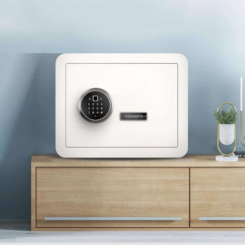 ZHAS Safe Safe, Digital Password Safe ，Office Electronic Lock Box with Alarm Function for Home Office Valuables Passports Keys Money Jewellery-Gray/White (Anti-Drill, Anti-pry) Cabinet Safes 5