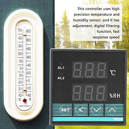 WY-YAN HZR Temperature Controller, Sturdy Durable Digital Temperature & Humidity Controller Thermostat with Relay Output -19.9℃~80.0℃ 0.0~99.9％RH 3