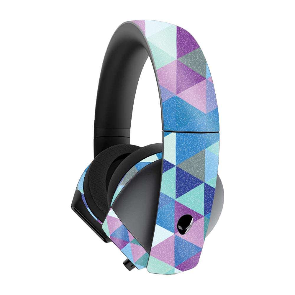 MightySkins Glossy Glitter Skin for Alienware 7.1 Gaming Headset - Purple Kaleidoscope | Protective, Durable High-Gloss Glitter Finish | Easy to Apply, Remove, and Change Styles | Made in The USA