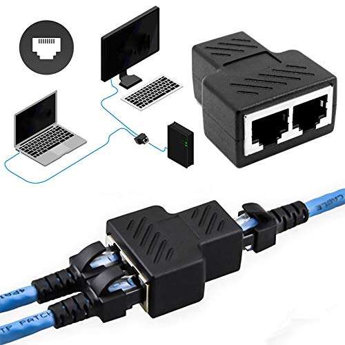 FAMKIT Internet Splitter, RJ45 Splitter As a Ethernet Splitter to Connect Two Devices Access The Network Equivalent to Cat6 Splitter or Cat5 Splitter 6