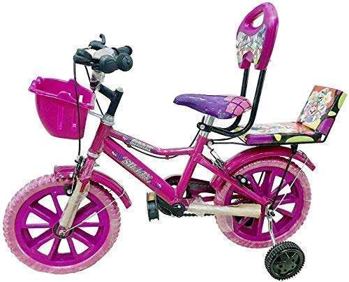 Global Bikes Boy's and Girl's Tube-Less Princess 16T BMX Bicycle with Back Support (5 to 8 Years, Pink)