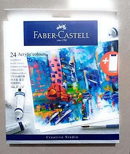 Faber-Castell 149024 Acrylic Color Box, Multicolour Gloss Finish 9ml 3