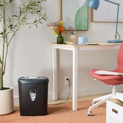 Amazon Basics 8 Sheet Cross Cut Paper and Credit Card Shredder with 4.1 Gallon Bin, Black 4