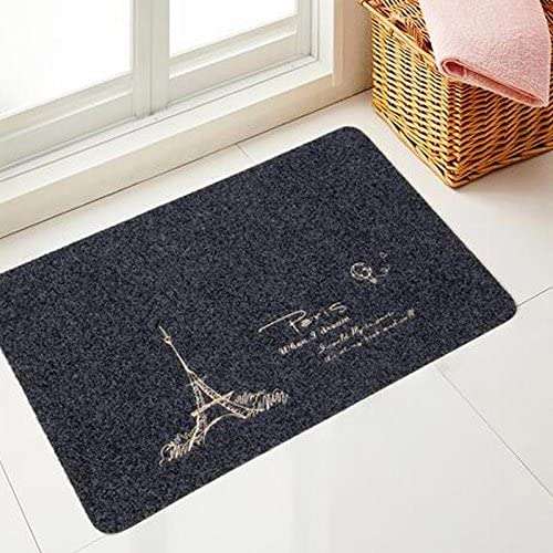 WorldCare® Deep Grey, Specification : Eiffel Tower Suede Material Doormat Kitchen Bathroom Bath Mats Absorbent Non-Slip Carpet 3