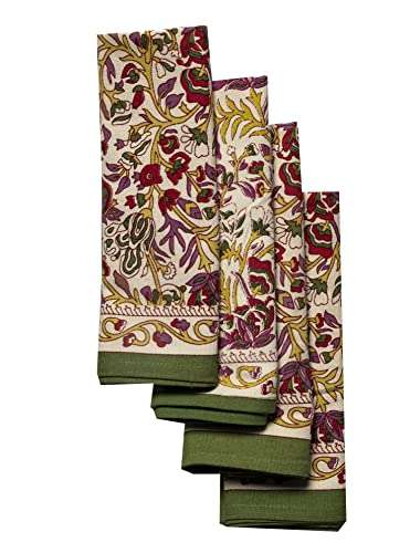 CONTRAST LIVING Rakshy Hand Block Printed Kitchen Towel/Dish Towel/Hand Towel Multi Color Set of 3 Pcs 5