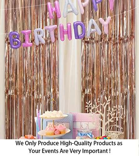 ShiDianYi Foil Fringe-Backdrop-12FTX8FT-Black Tinsel Backdrop Shinny Party (4 Pack) 2