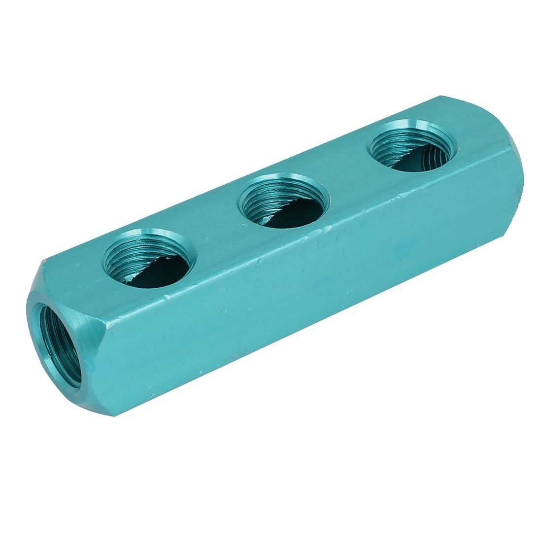 STORE99® a15042200ux0169 1/2Pt thread 3 Way Quick Connect Air Manifold Block Splitter, Sizenameinternal" ID, Metal 1