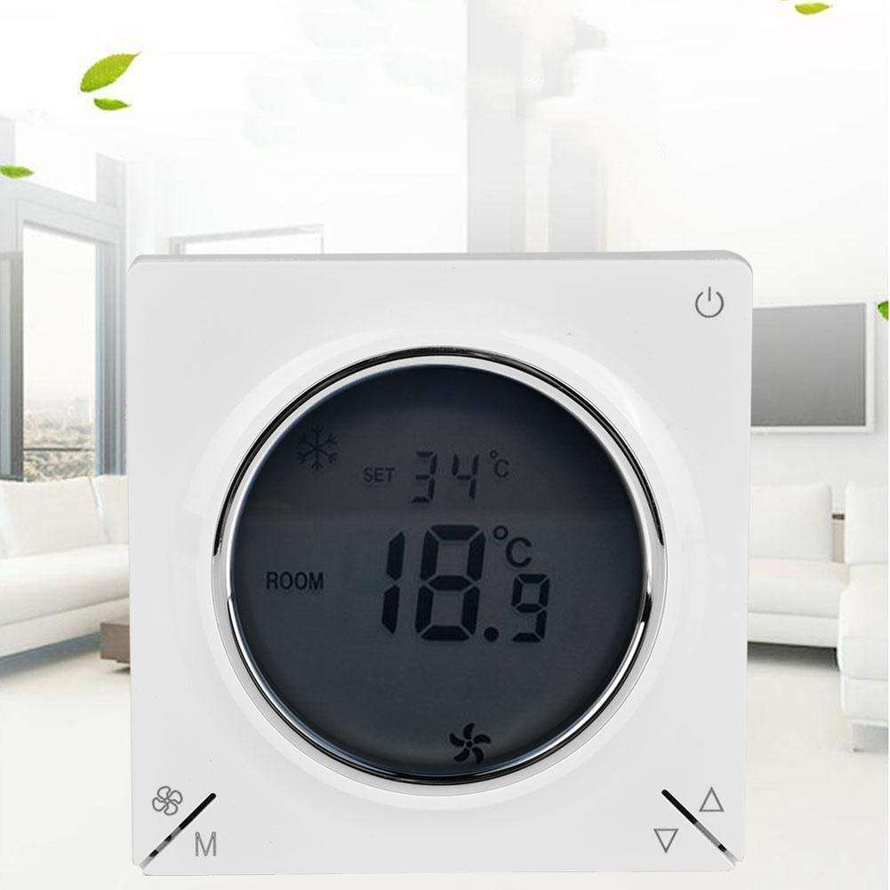 Air Conditioning Thermostats, Super Large LCD Screen Fan Coil Digital Display Thermostat Control Central Thermostat Cooling Heating Room Temperature Controller,Comfort and Energy Saving 2